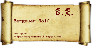 Bergauer Rolf névjegykártya